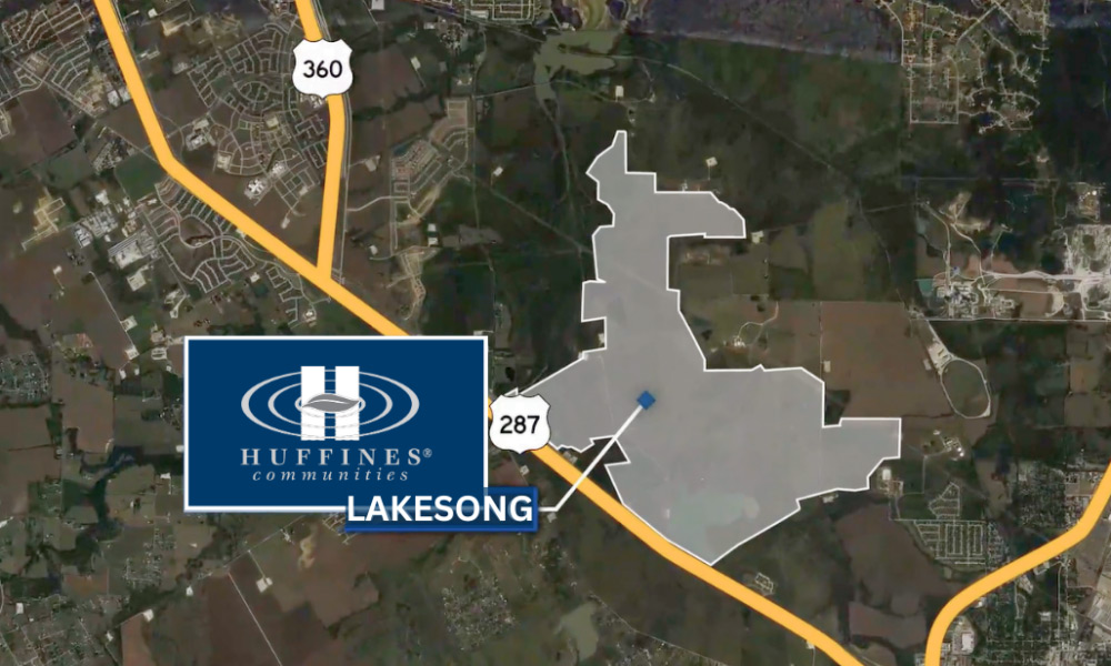 map of Lakesong location near Grand Prairie and Midlothian Texas